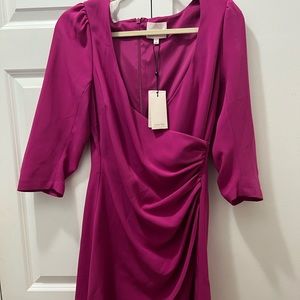 Cinq à sept magenta mini dress